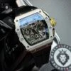 Реплика часов Richard Mille RM 011 Automatic Flyback Chronograph in Titanium on Black Rubber — фото товара LuxuryWatch