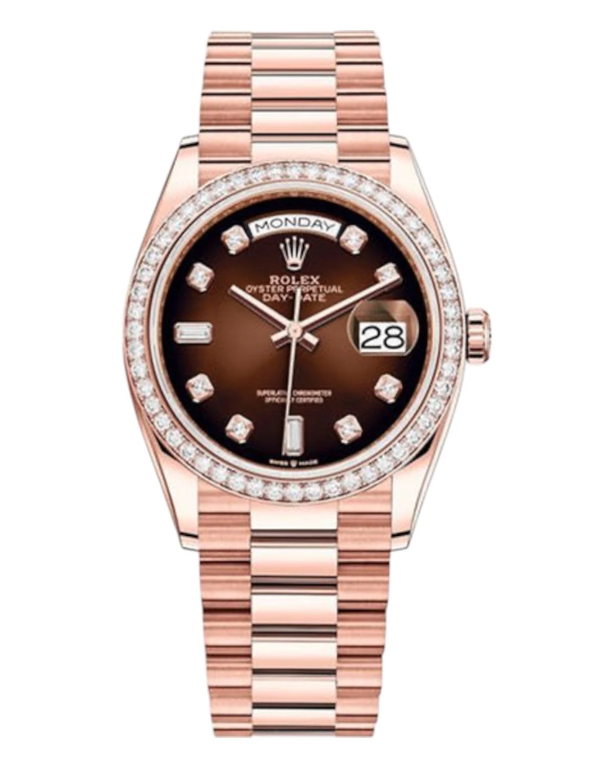 Часы Rolex Day-Date Ladies Brown ombre set with diamonds 128345RBR