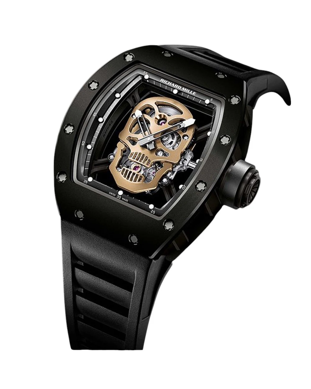 Часы Richard Mille RM 52-01 Skull Tourbillon Gold