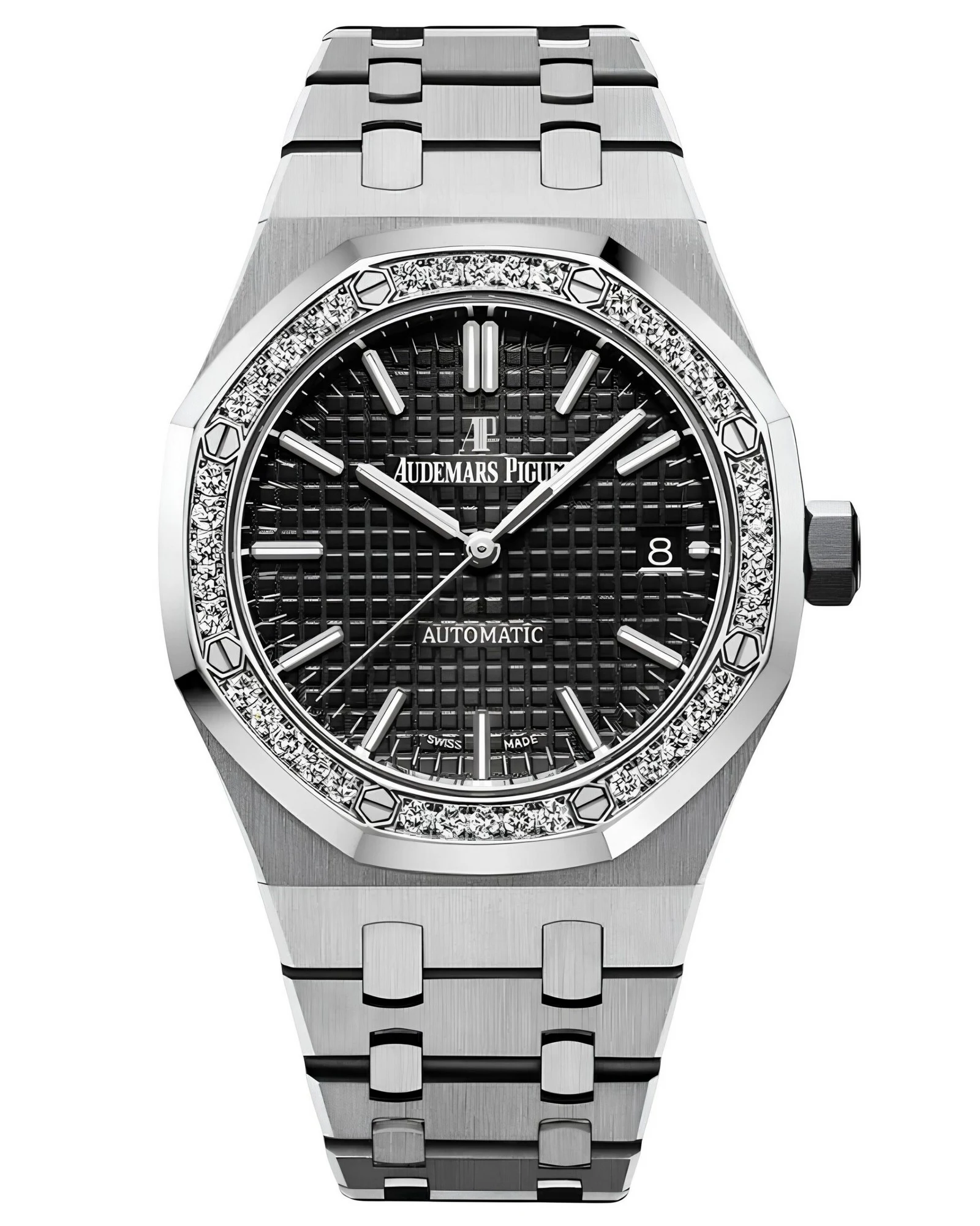 Часы Audemars Piguet Royal Oak Selfwinding Stainless Steel Black Dial Diamond Bezel 37mm 15451ST.ZZ.1256ST.01