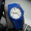 Реплика часов Audemars Piguet Royal Oak Ceramic 15500ST Full Blue Ceramic White Dial — фото товара LuxuryWatch