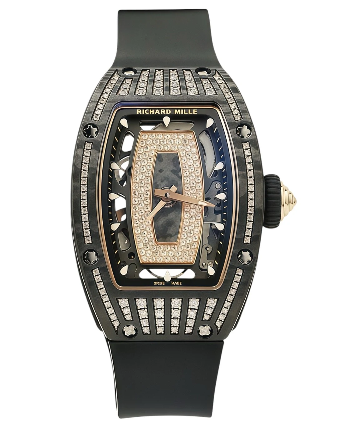 Часы Richard Mille RM07-01 Carbon TPT Medium Set Diamonds
