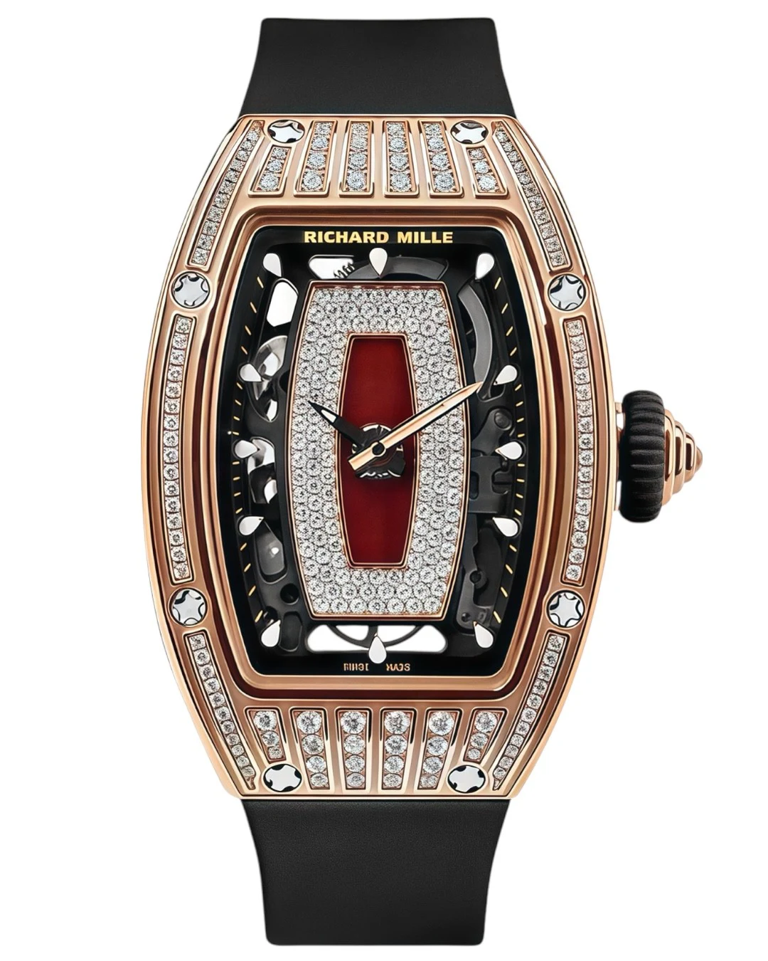 Часы Richard Mille RM07-01 Rose Gold Medium Set Diamonds (Red Lips)