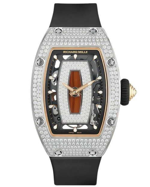 Часы Richard Mille RM07-01 White Gold Full Set Diamonds (Red Lips)