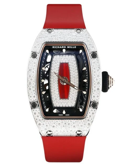 Часы Richard Mille RM07-01 White Gold Snow Set Diamonds (Red Lips)