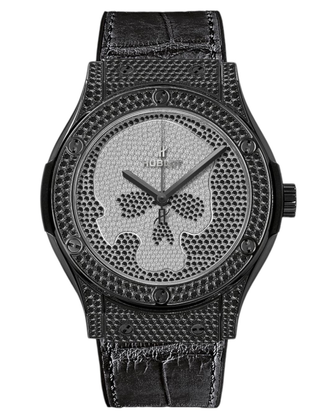 Часы Hublot Classic Fusion 45 Skull Black Full Pavé 511.ND.9100.LR.1700.SKULL