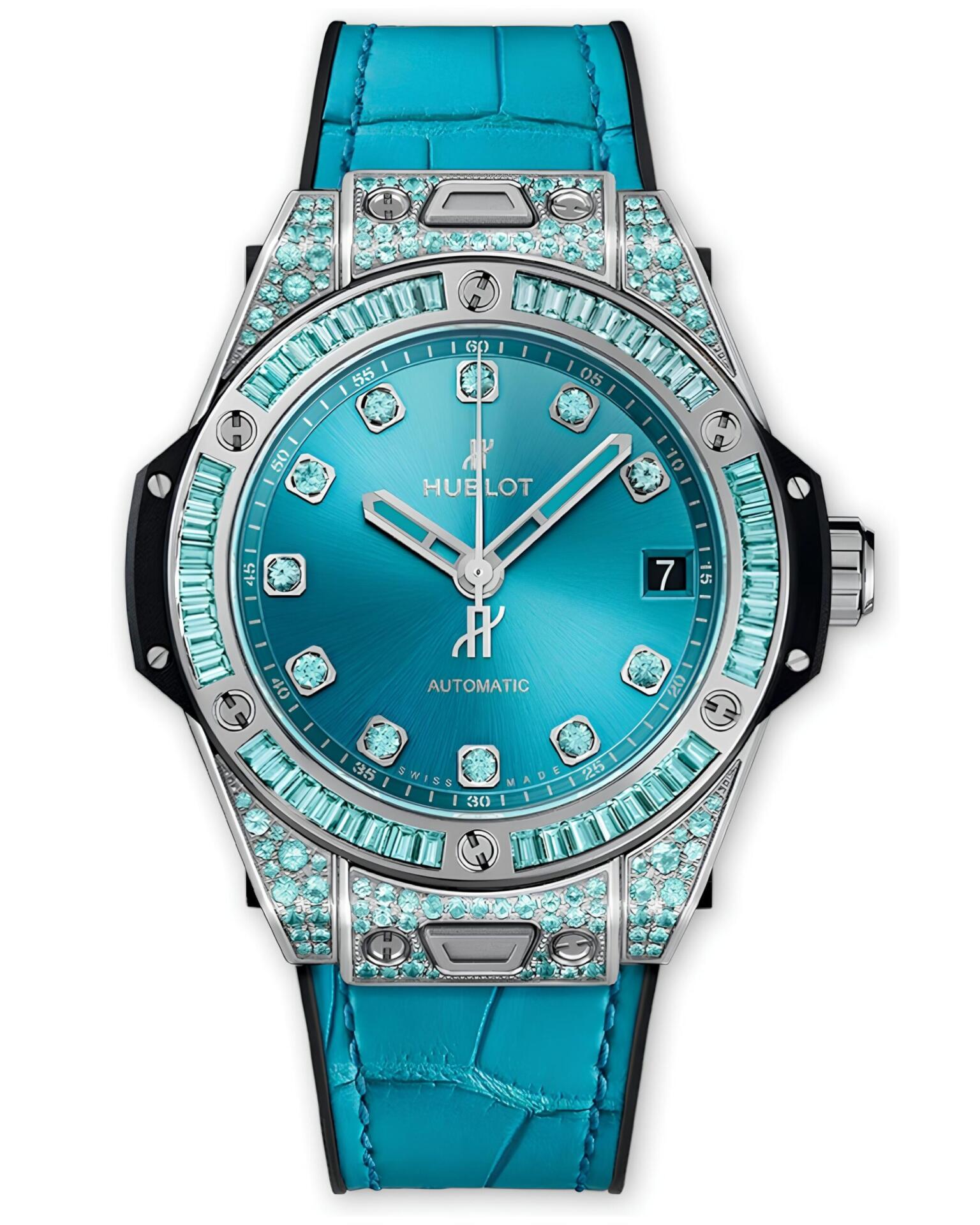 Часы Hublot Big Bang One Click White Gold Paraiba 39 465.WX.897T.LR.0919