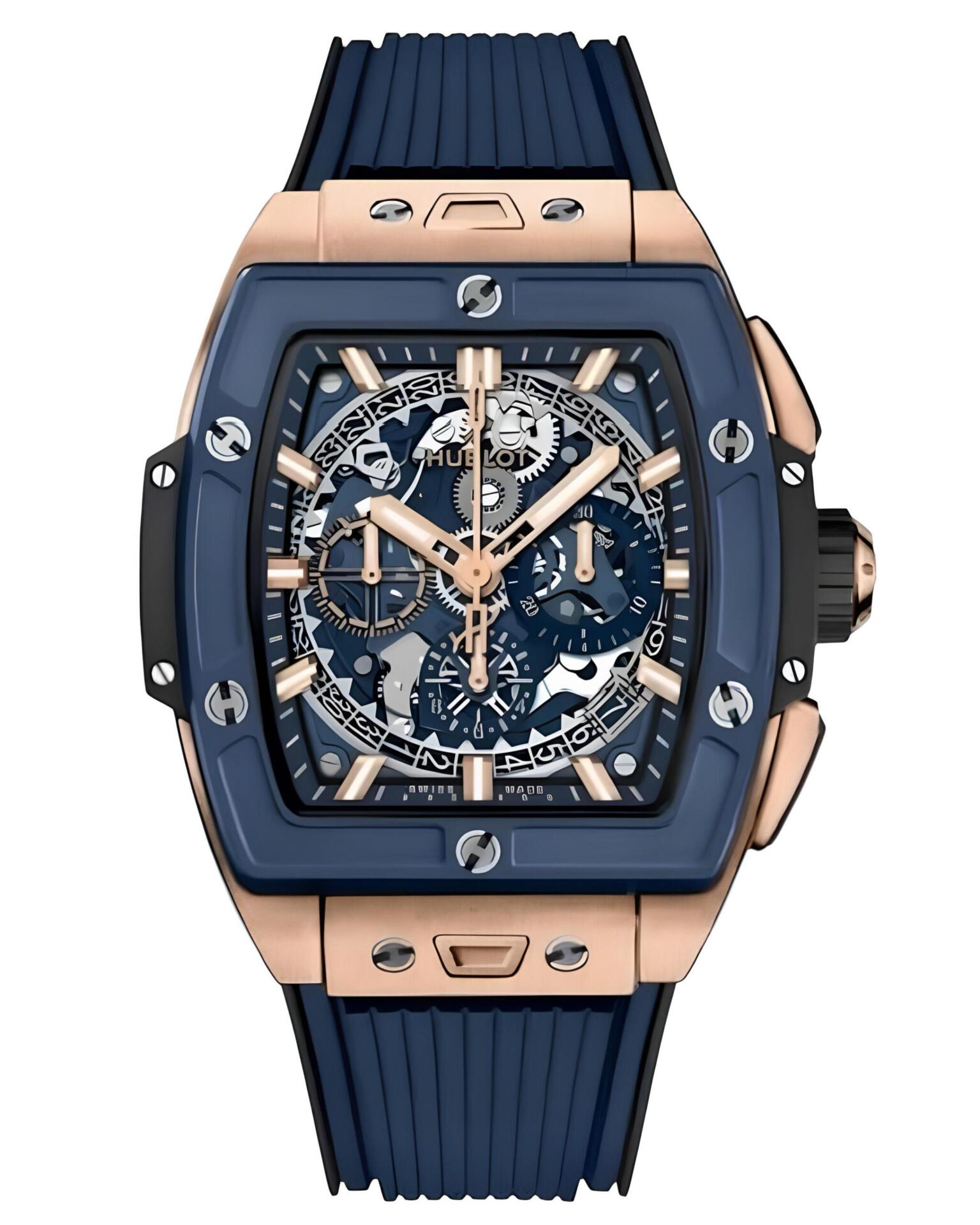 Часы Hublot Spirit Of Big Bang King Gold Blue Ceramic 42 642.OL.7180.RX