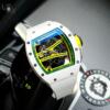 Реплика часов Richard Mille Best Copy RM61-01 White Ceramic Case Rubber Strap ZF Factory 43mm — фото товара LuxuryWatch