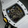 Реплика часов Richard Mille Best Copy RM61-01 White Ceramic Case Rubber Strap ZF Factory 43mm — фото товара LuxuryWatch