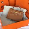Копия сумки женская Hermès Kelly Mini 20 Epsom Gold — фото товара LuxuryWatch