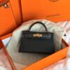 Копия сумки женская Hermès Kelly Mini 20 Epsom Black Gold Hardware — фото товара LuxuryWatch