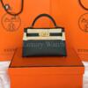 Копия сумки женская Hermès Kelly Mini 20 Epsom Black Gold Hardware — фото товара LuxuryWatch