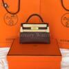 Копия сумки женская Hermès Kelly Mini 20 Rouge H Veau Madame Gold Hardware — фото товара LuxuryWatch