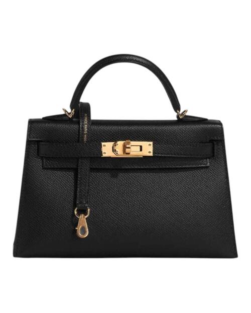 Копия сумки женская Hermès Kelly Mini 20 Epsom Black Gold Hardware — фото товара LuxuryWatch