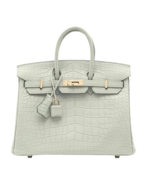 Копия сумки женская Hermès Birkin 25 Matte Alligator Gris Neve — фото товара LuxuryWatch