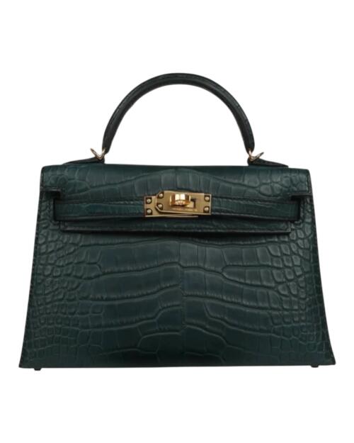 Копия сумки женская Hermès Kelly Mini 20 Matte Alligator Vert Rousseau — фото товара LuxuryWatch
