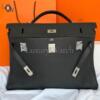 Копия сумки мужская Hermès Kelly Relax Voyage 50 Taurillon Clemence Noir PHW — фото товара LuxuryWatch