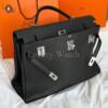 Копия сумки мужская Hermès Kelly Relax Voyage 50 Taurillon Clemence Noir PHW — фото товара LuxuryWatch