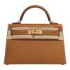 Копия сумки женская Hermès Kelly Mini 20 Epsom Gold — фото товара LuxuryWatch