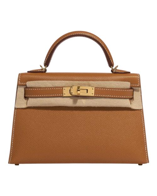 Копия сумки женская Hermès Kelly Mini 20 Epsom Gold — фото товара LuxuryWatch