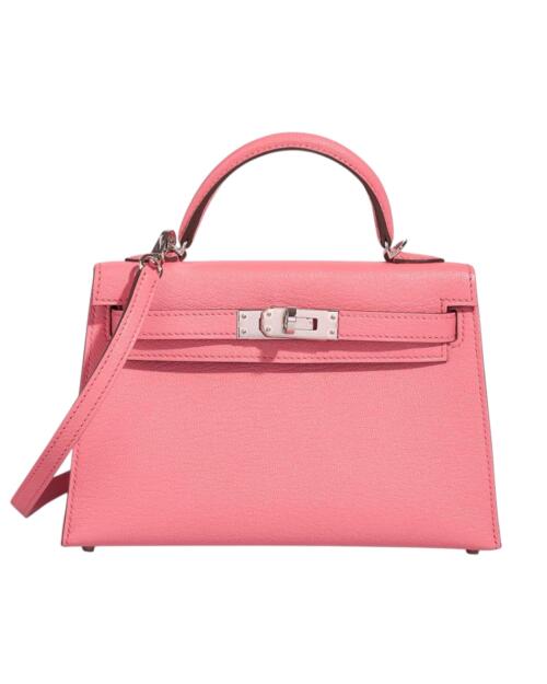 Копия сумки женская Hermès Kelly Mini 20 Verso Chèvre Mysore Rouge Venitien / Rose d'Été — фото товара LuxuryWatch