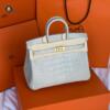 Копия сумки женская Hermès Birkin 25 Beton Matte Alligator Gold Hardware — фото товара LuxuryWatch
