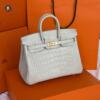 Копия сумки женская Hermès Birkin 25 Beton Matte Alligator Gold Hardware — фото товара LuxuryWatch