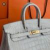 Копия сумки женская Hermès Birkin 25 Beton Matte Alligator Gold Hardware — фото товара LuxuryWatch