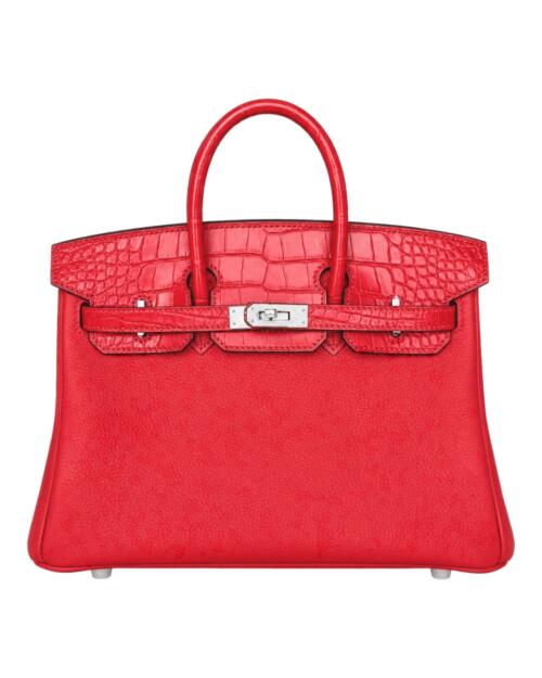 Копия сумки женская Hermès Birkin 25 Touch Crocodile Red — фото товара LuxuryWatch