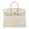 Копия сумки женская Hermès Birkin 25 Beton Matte Alligator Gold Hardware — фото товара LuxuryWatch