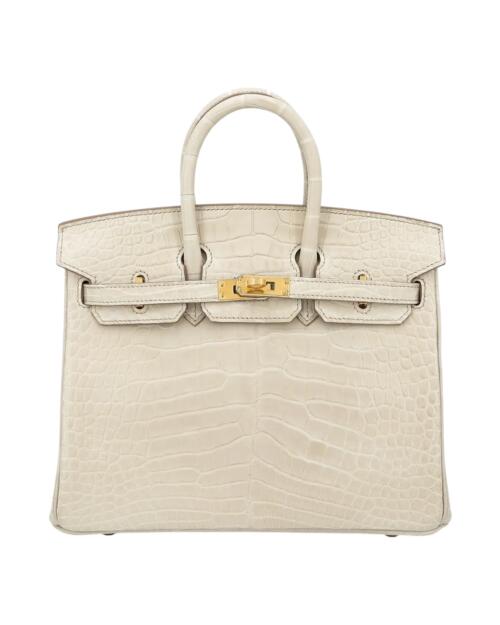 Копия сумки женская Hermès Birkin 25 Beton Matte Alligator Gold Hardware — фото товара LuxuryWatch