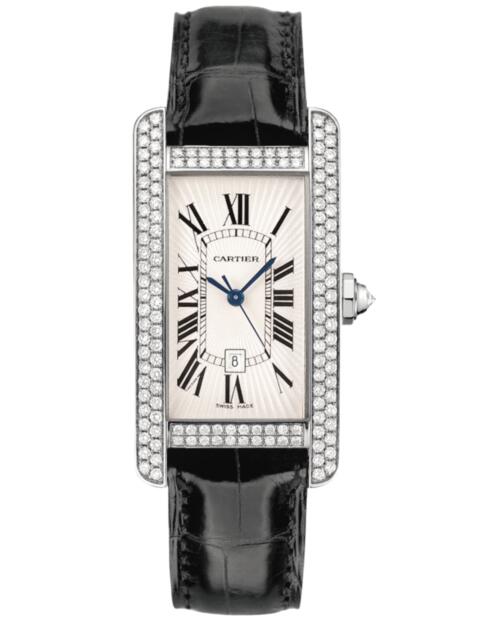 Реплика часов Cartier Tank Medium White Gold Diamonds WB710002 — фото товара LuxuryWatch