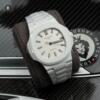 Реплика часов Patek Philippe Nautilus 5711 AET REMOULD Full White Ceramic — фото товара LuxuryWatch