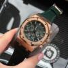 Реплика часов Audemars Piguet Royal Oak Chronograph 26240OR.OO.D404CR.02, зелёный циферблат на зелёном кожаном ремешке — фото товара LuxuryWatch