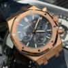 Реплика часов Audemars Piguet Royal Oak Chronograph 26240OR.OO.D315CR.02, синий циферблат с синими регистрами на синей коже — фото товара LuxuryWatch