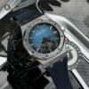 Реплика часов Audemars Piguet Royal Oak Tourbillon Extra-Thin 26522TI.OO.1220TI.01, синий циферблат в серебристом корпусе на синем каучуке — фото товара LuxuryWatch