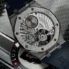 Реплика часов Audemars Piguet Royal Oak Tourbillon Extra-Thin 26522TI.OO.1220TI.01, синий циферблат в серебристом корпусе на синем каучуке — фото товара LuxuryWatch