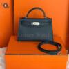 Копия сумки женская Hermès Kelly Mini 20 Bleu Navy Epsom — фото товара LuxuryWatch