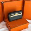 Копия сумки женская Hermès Kelly Pochette Swift Noir Gold Hardware — фото товара LuxuryWatch