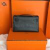 Копия сумки женская Hermès Kelly Pochette Swift Noir Gold Hardware — фото товара LuxuryWatch