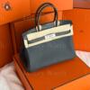 Копия сумки женская Hermès Birkin 30 Touch Grey Togo & Shiny Niloticus Crocodile — фото товара LuxuryWatch
