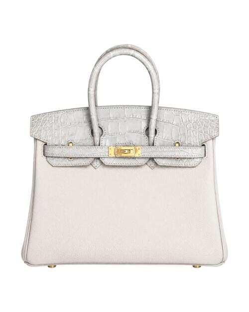 Копия сумки женская Hermès Birkin 25 Touch Craie Togo & Shiny Alligator — фото товара LuxuryWatch