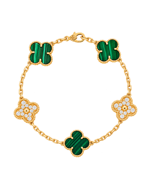 Копия ювелирного изделия Браслет Van Cleef Vintage Alhambra VCARO7GQ00, 5 мотивов — фото товара LuxuryWatch