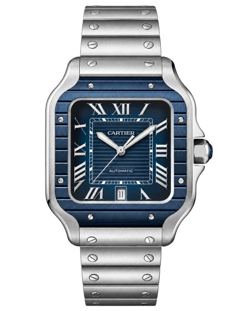 Реплика часов Cartier Santos Silver WSSA0048 — фото товара LuxuryWatch