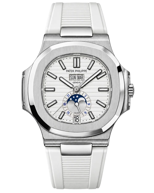 Реплика часов Patek Philippe Nautilus Annual Calendar 5726/1A-010, каучуковый ремешок — фото товара LuxuryWatch