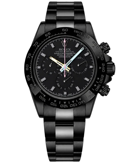 Реплика часов Rolex Cosmograph Daytona Blaken Custom Black Dial — фото товара LuxuryWatch