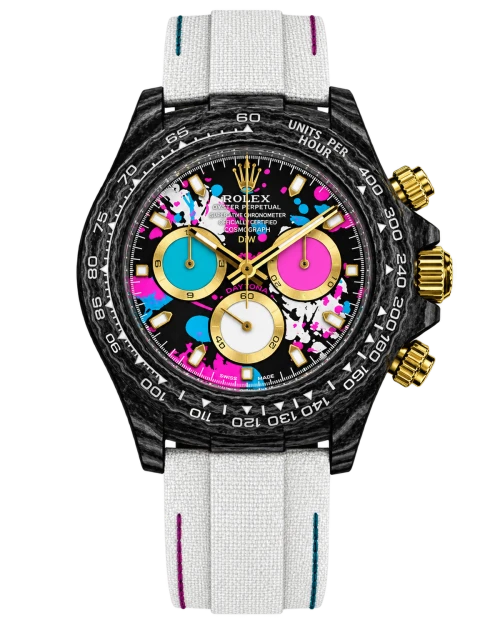 Реплика часов Rolex Cosmograph Daytona DiW Custom Carbon Motley Lady Unique — фото товара LuxuryWatch