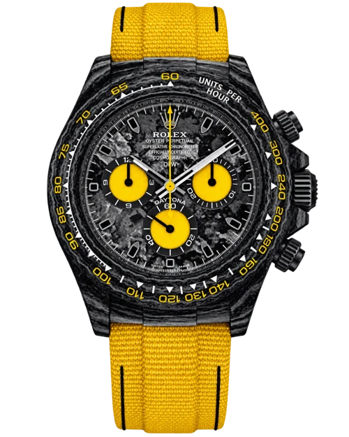 Реплика часов Rolex Cosmograph Daytona DiW Custom Carbon Yellow — фото товара LuxuryWatch