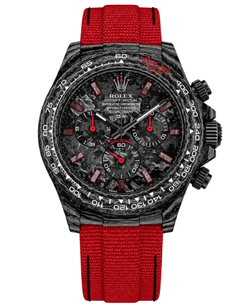 Реплика часов Rolex Cosmograph Daytona DiW Custom Carbon Red — фото товара LuxuryWatch